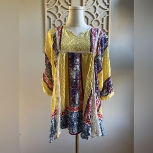 Umgee Yellow and Red Bohemian Tunic